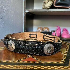 Vintage Women’s Belt with Silver Dollar Accents